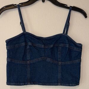 Universal Thread Dark Blue Denim Crop Top
